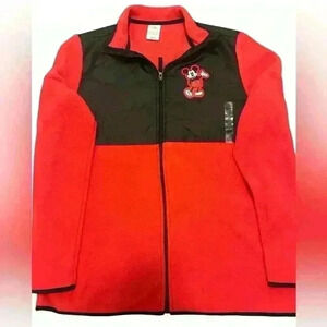 Disney Japan- Mickey Mouse Men’s Fleece. Red/ Black. Size- S